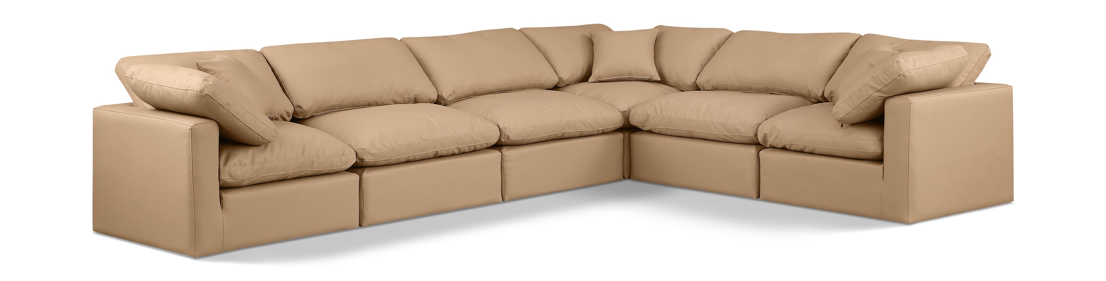 Indulge Tan Vegan Leather Modular Sectional