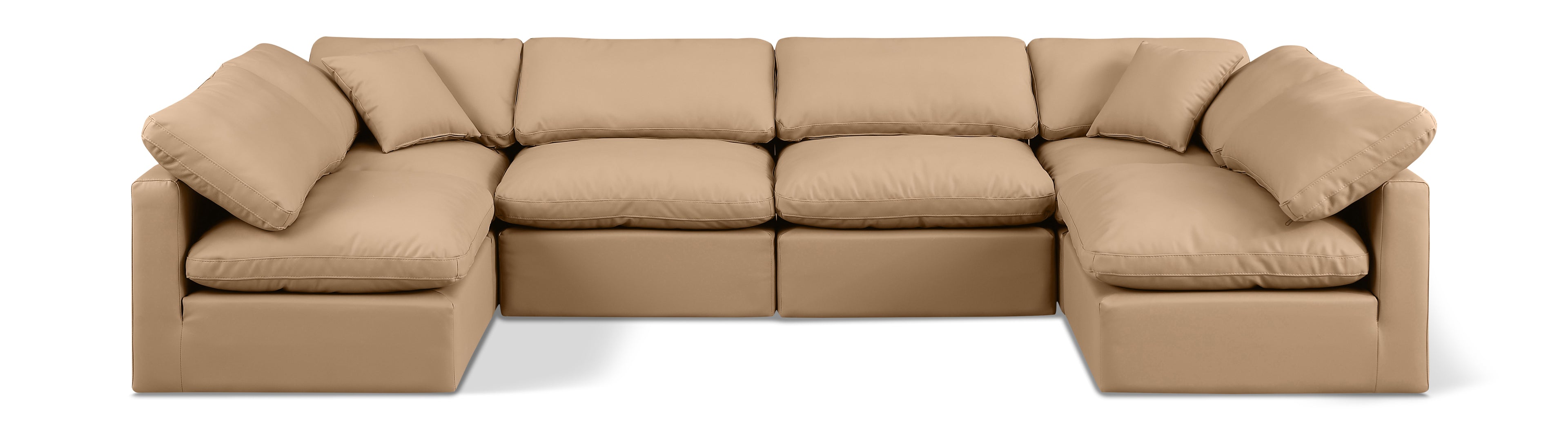 Indulge Tan Vegan Leather Modular Sectional