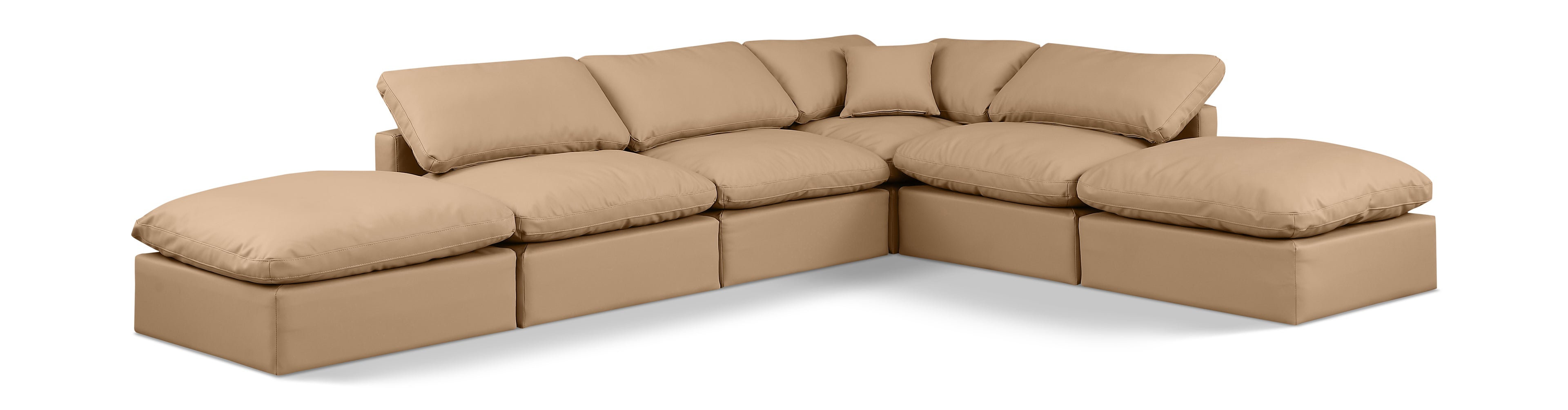 Indulge Tan Vegan Leather Modular Sectional