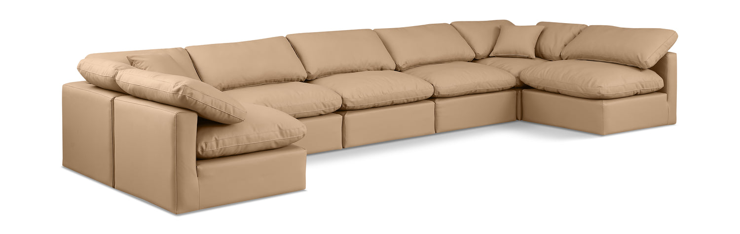 Indulge Tan Vegan Leather Modular Sectional