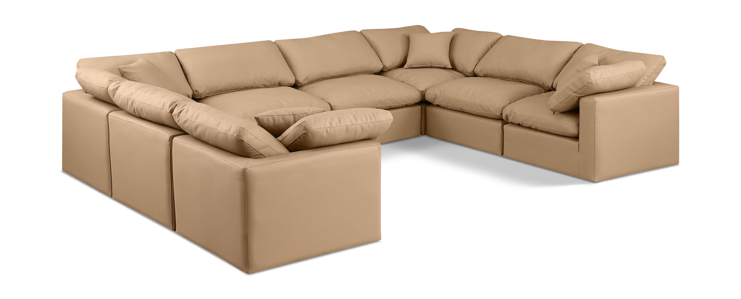 Indulge Tan Vegan Leather Modular Sectional