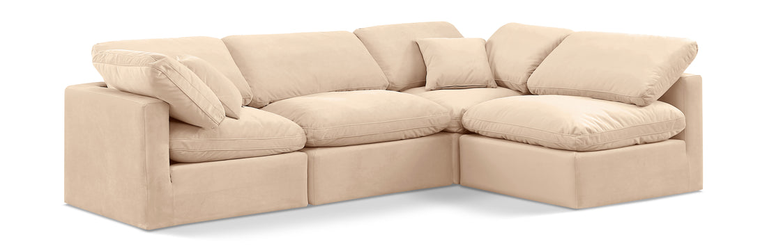 Indulge Beige Velvet Modular Sectional