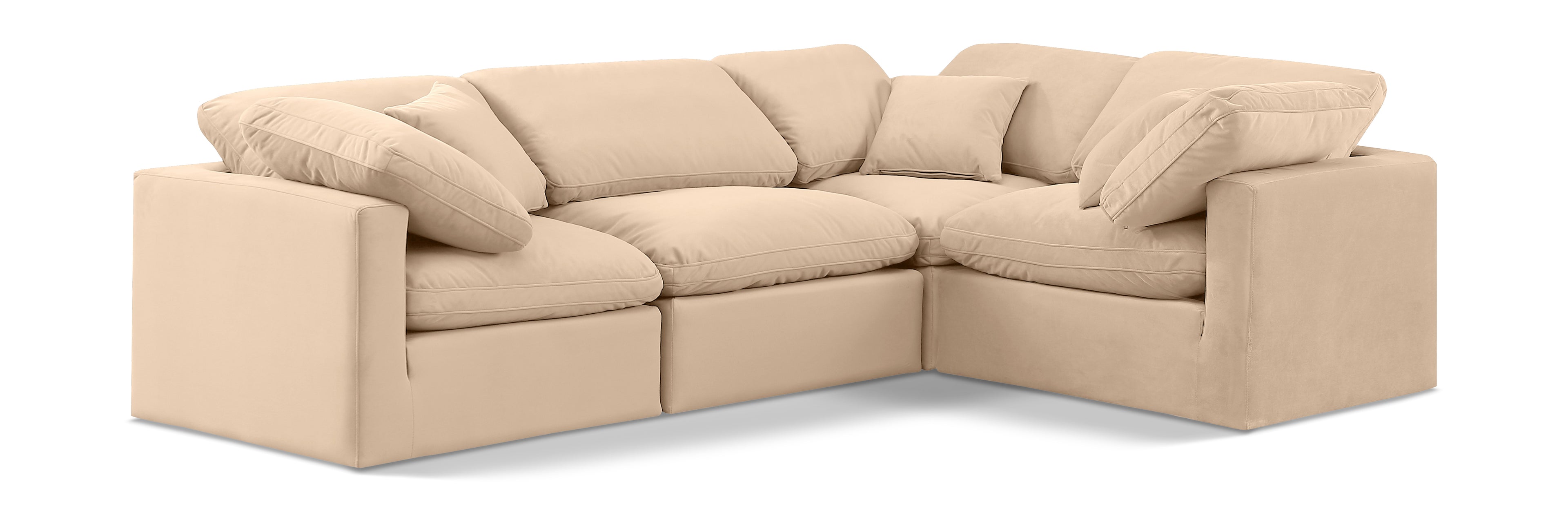 Indulge Beige Velvet Modular Sectional