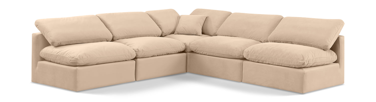 Indulge Beige Velvet Modular Sectional