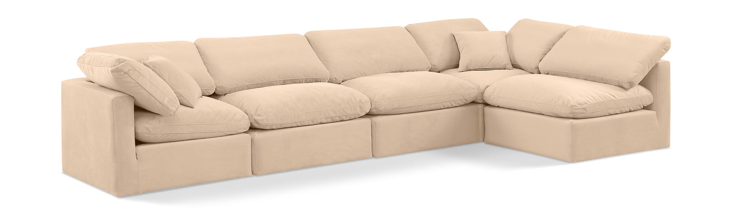 Indulge Beige Velvet Modular Sectional