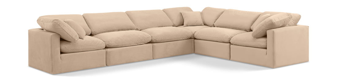 Indulge Beige Velvet Modular Sectional