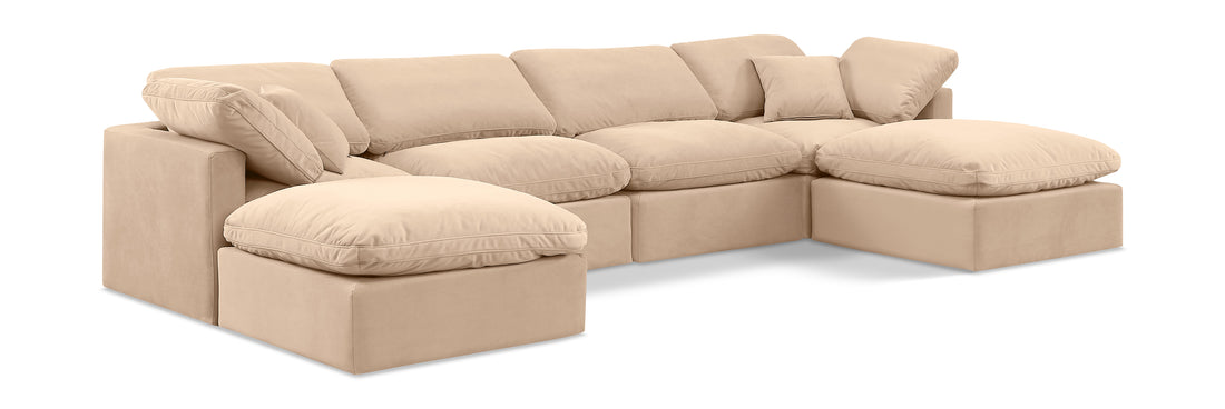 Indulge Beige Velvet Modular Sectional