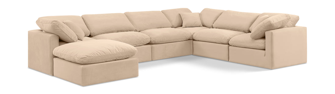 Indulge Beige Velvet Modular Sectional