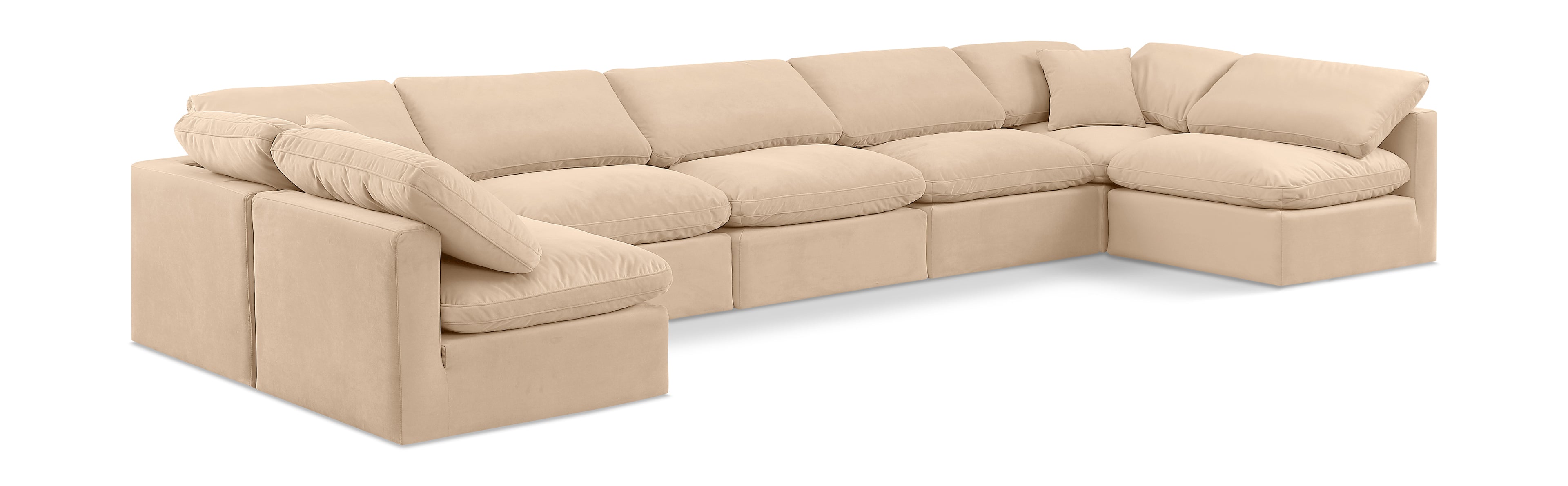 Indulge Beige Velvet Modular Sectional