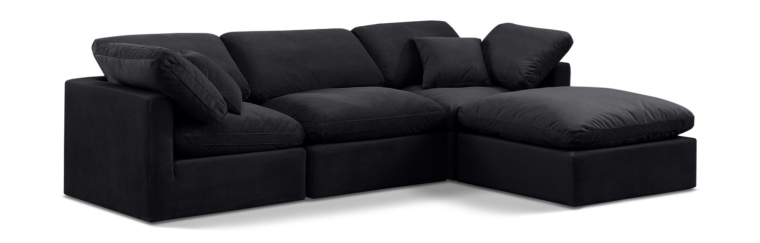 Indulge Black Velvet Modular Sectional