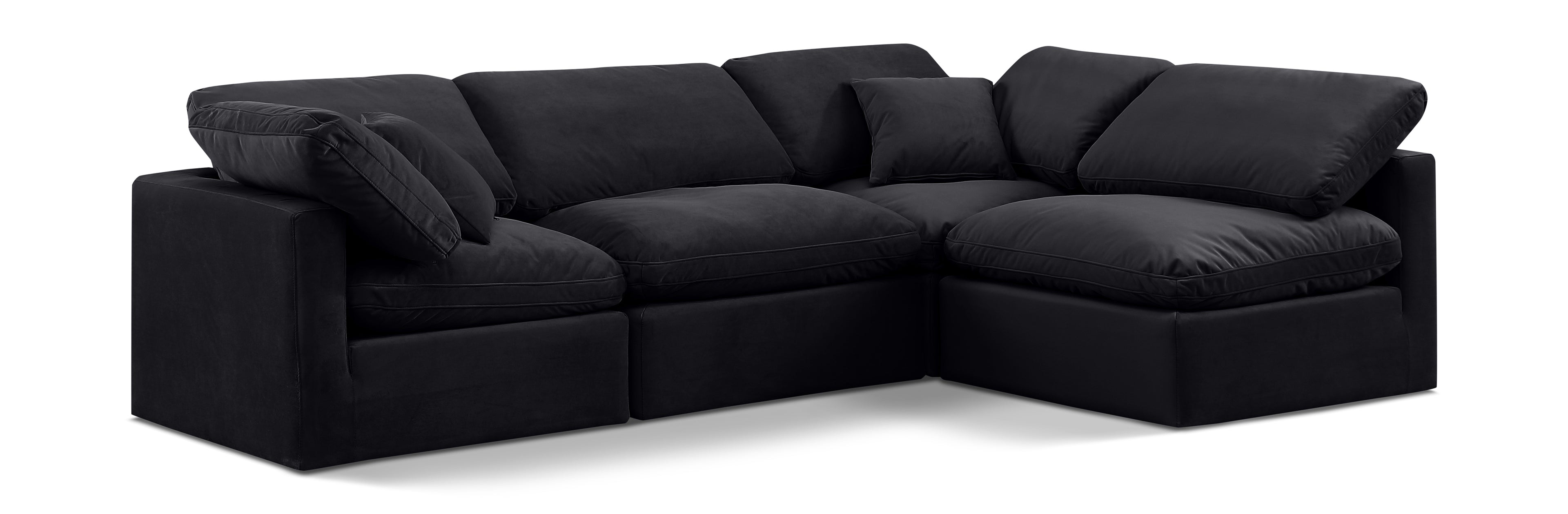 Indulge Black Velvet Modular Sectional