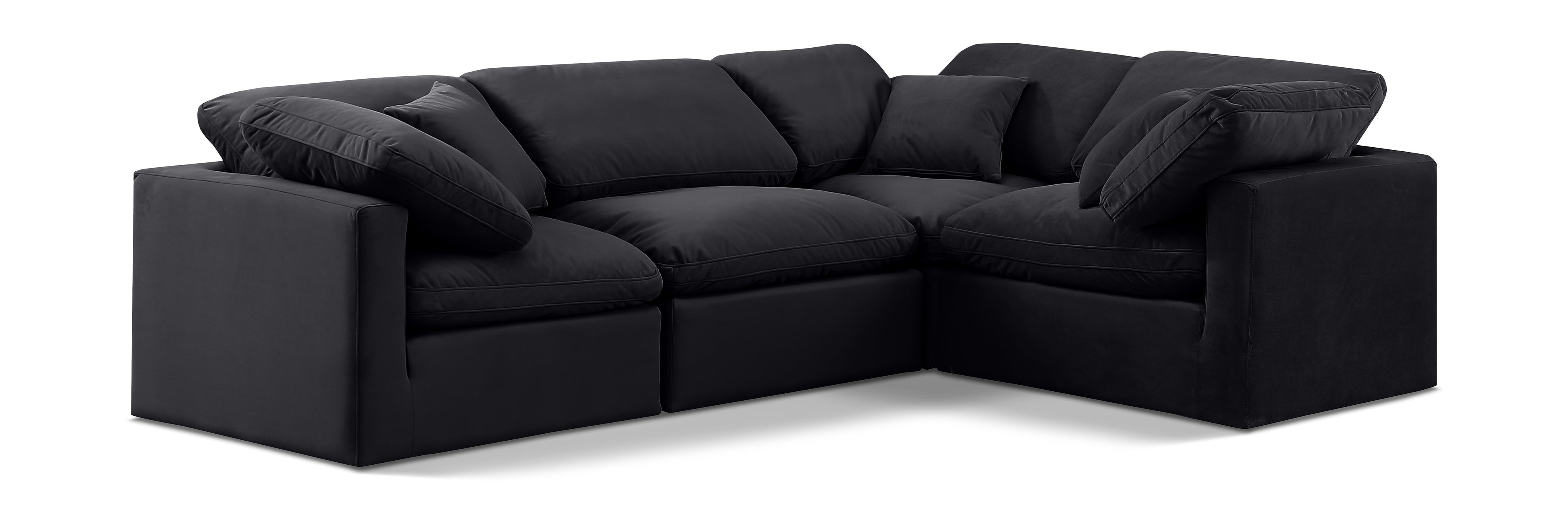 Indulge Black Velvet Modular Sectional