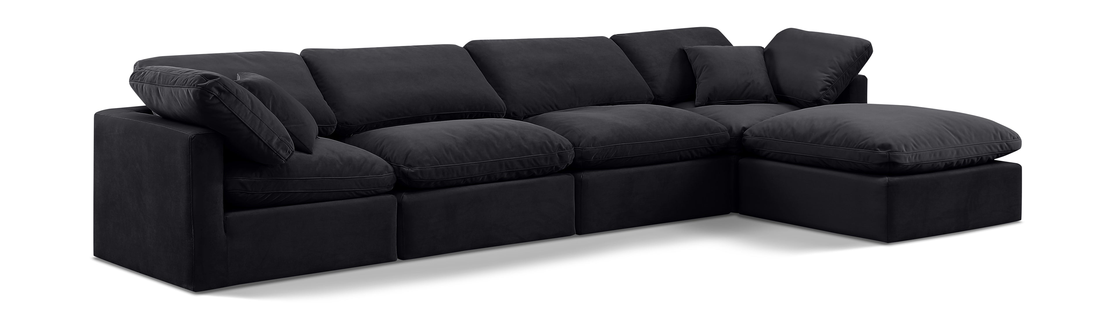 Indulge Black Velvet Modular Sectional