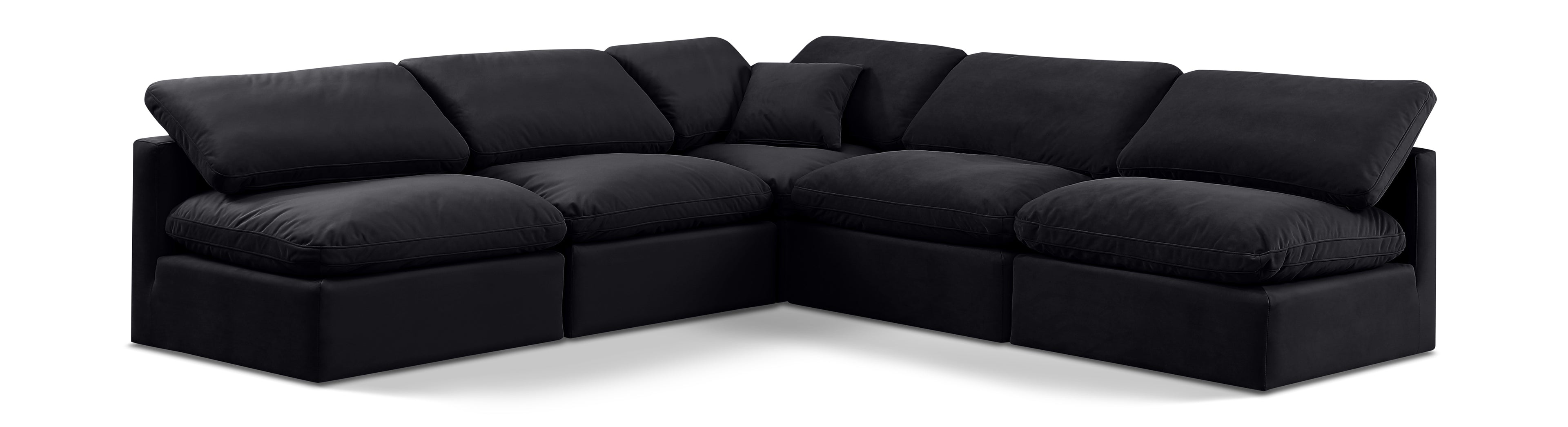 Indulge Black Velvet Modular Sectional