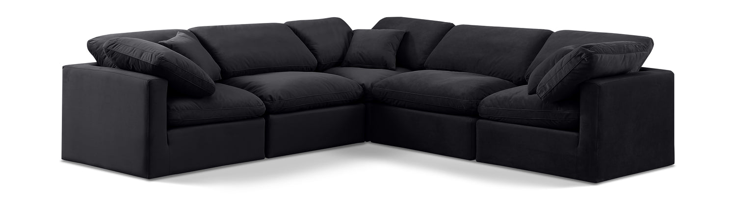 Indulge Black Velvet Modular Sectional