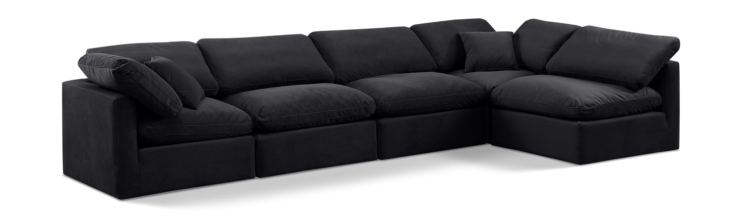 Indulge Black Velvet Modular Sectional