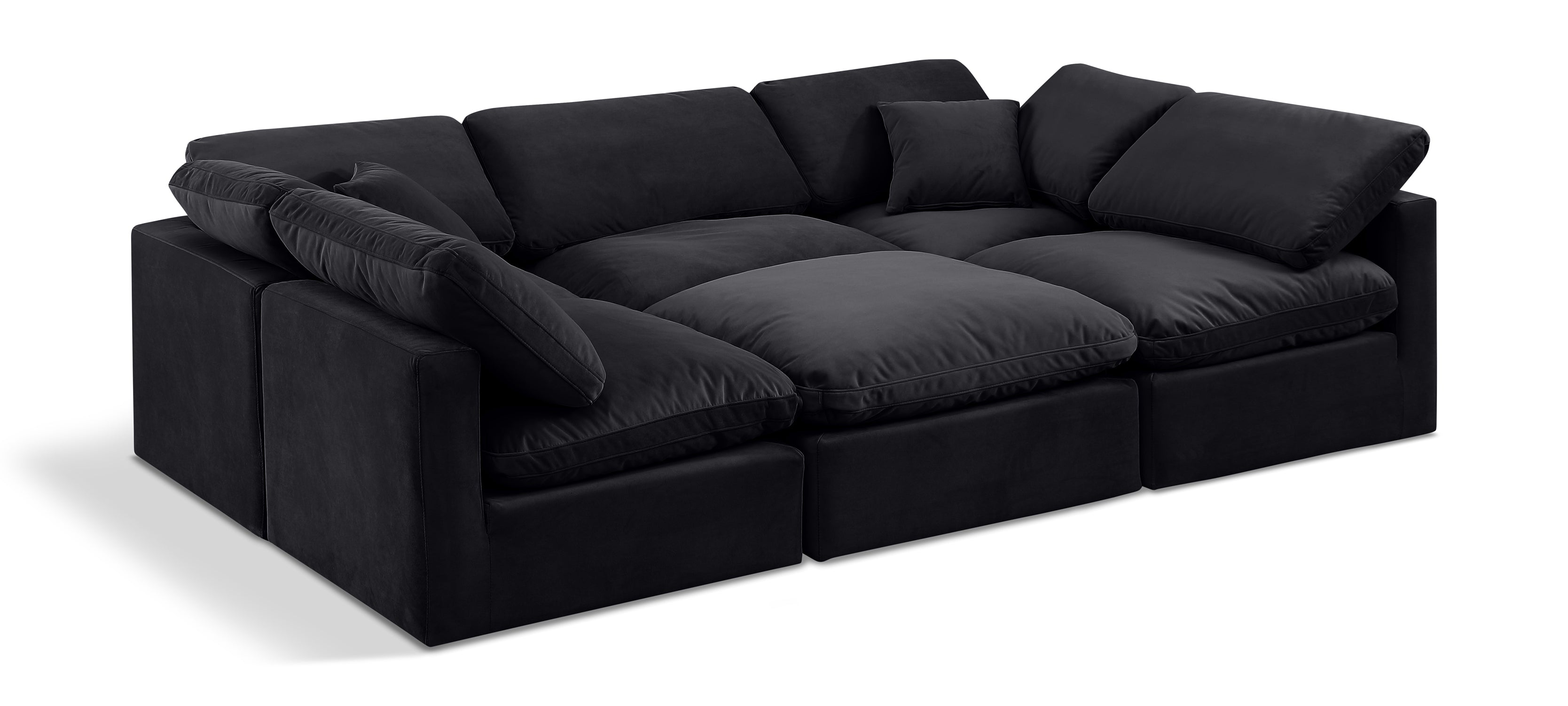 Indulge Black Velvet Modular Sectional