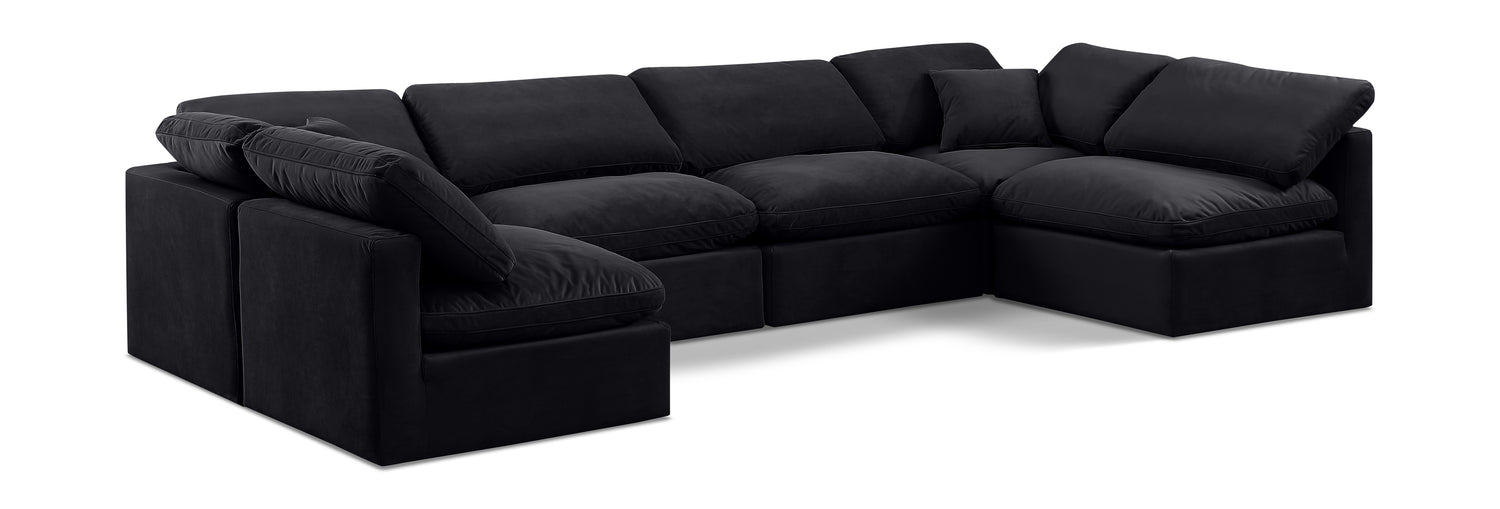 Indulge Black Velvet Modular Sectional