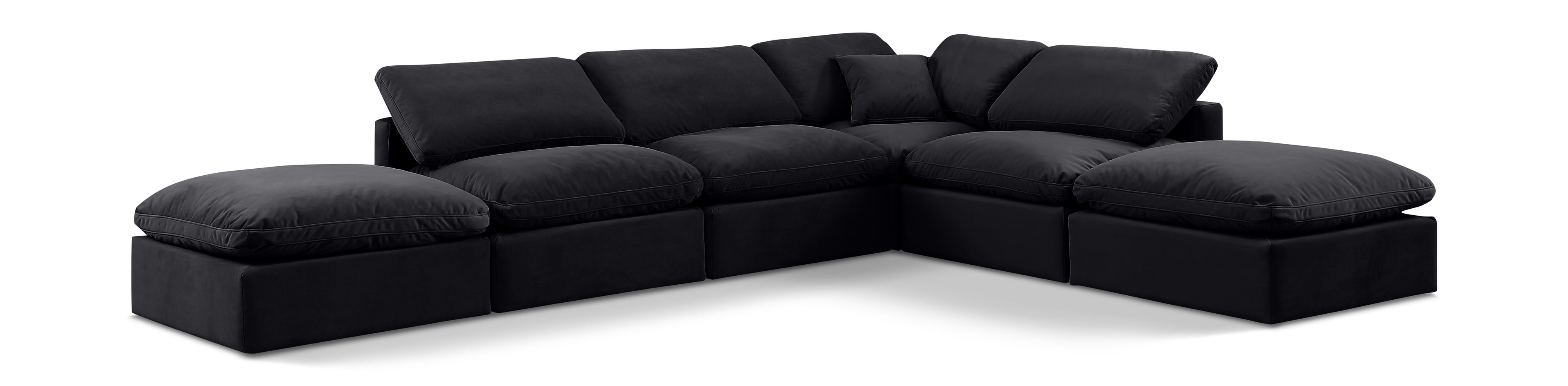 Indulge Black Velvet Modular Sectional