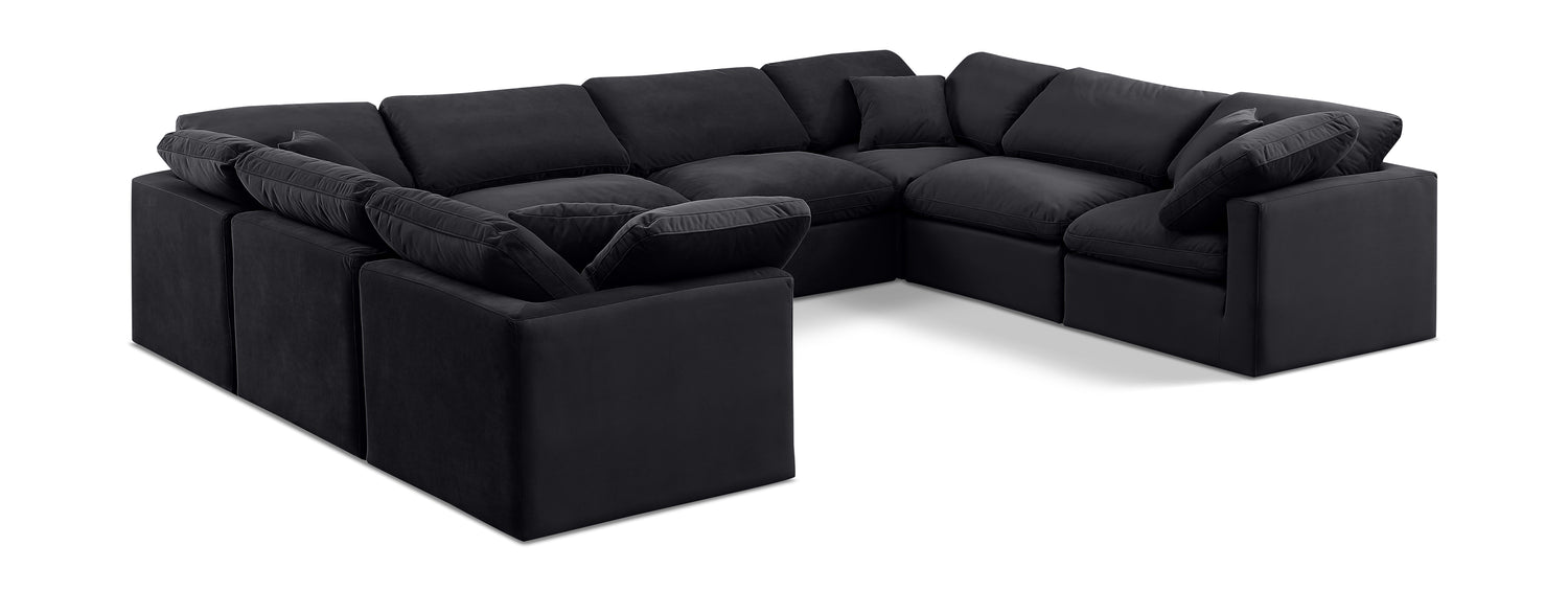 Indulge Black Velvet Modular Sectional