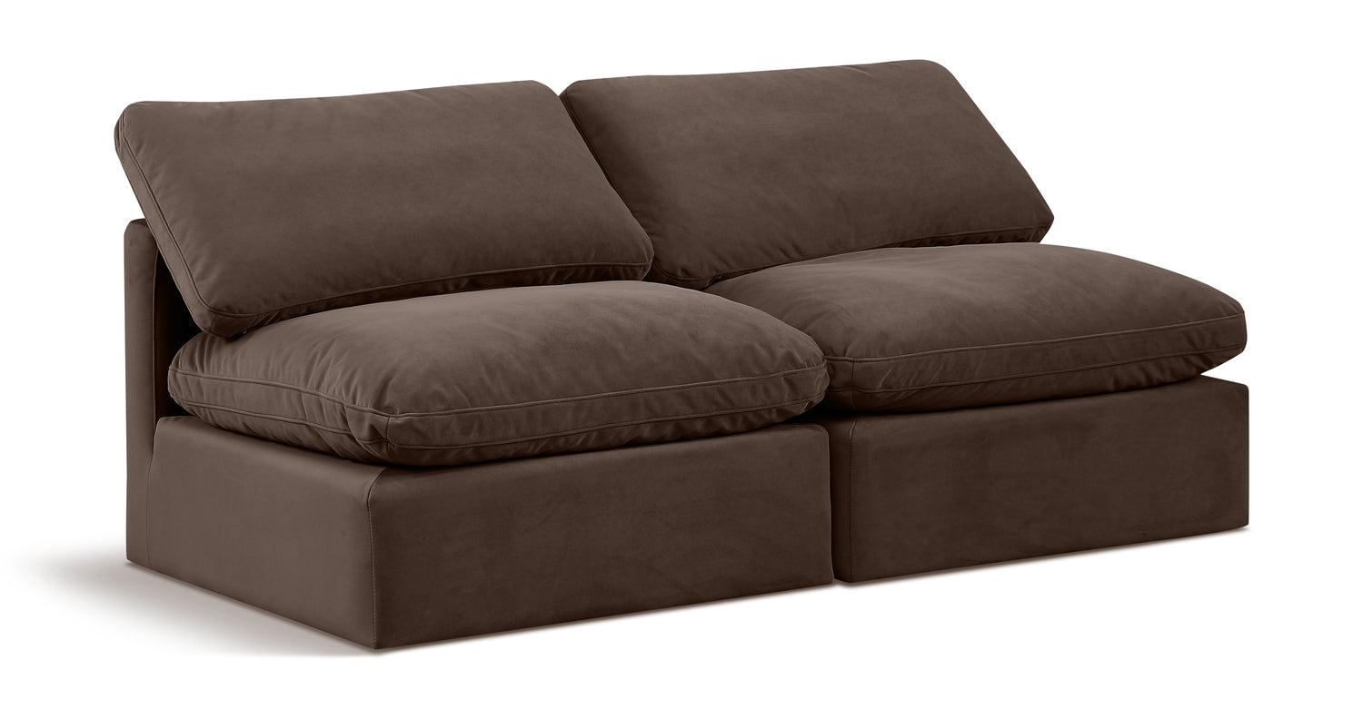 Indulge Velvet Armless Modular Sofa