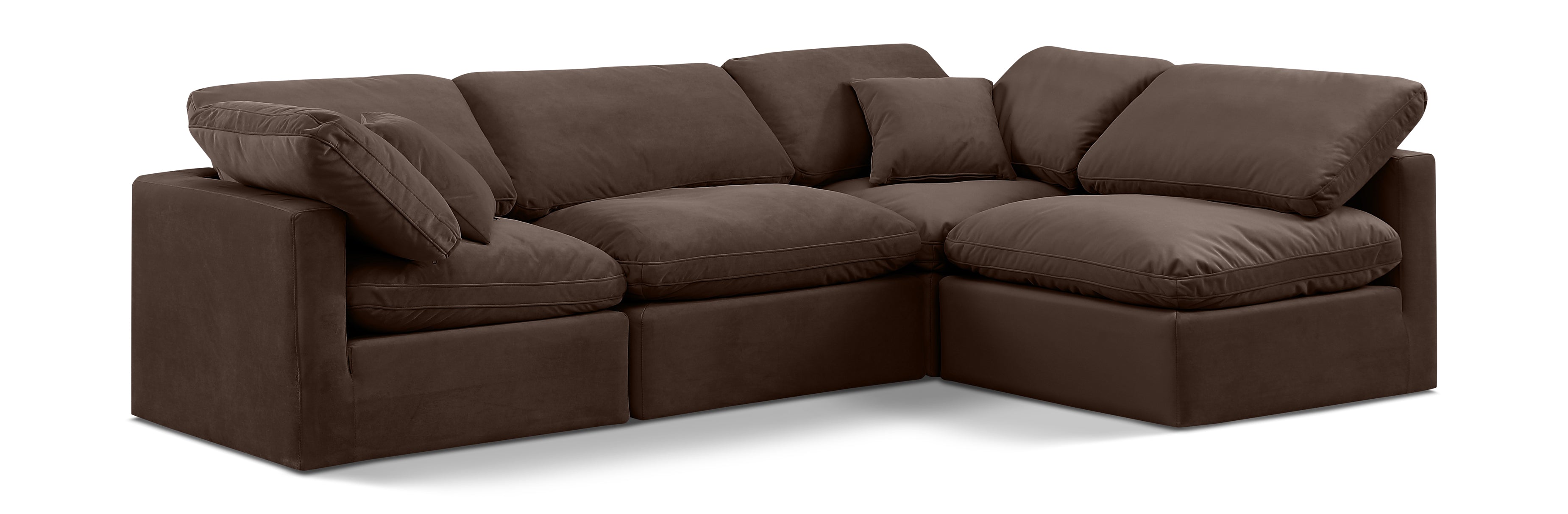 Indulge Brown Velvet Modular Sectional