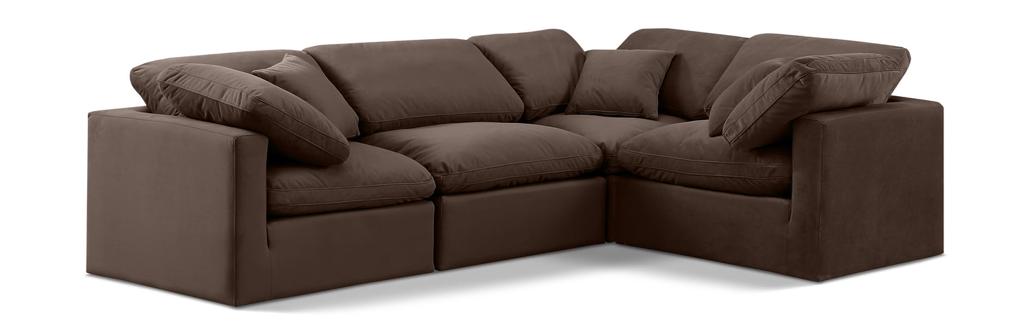 Indulge Brown Velvet Modular Sectional