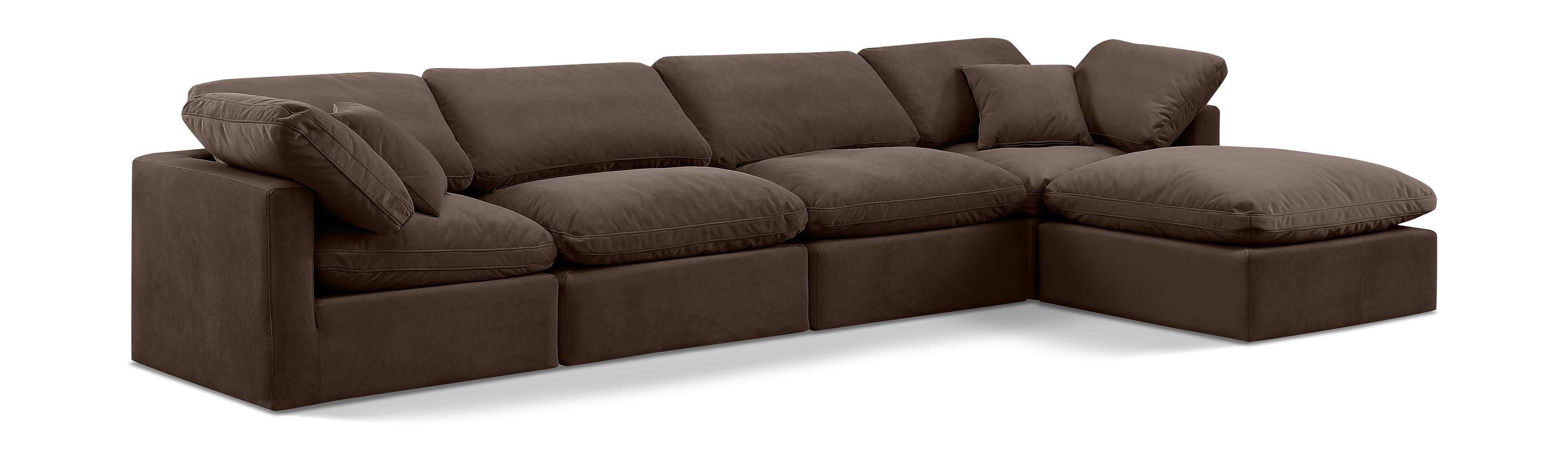 Indulge Brown Velvet Modular Sectional