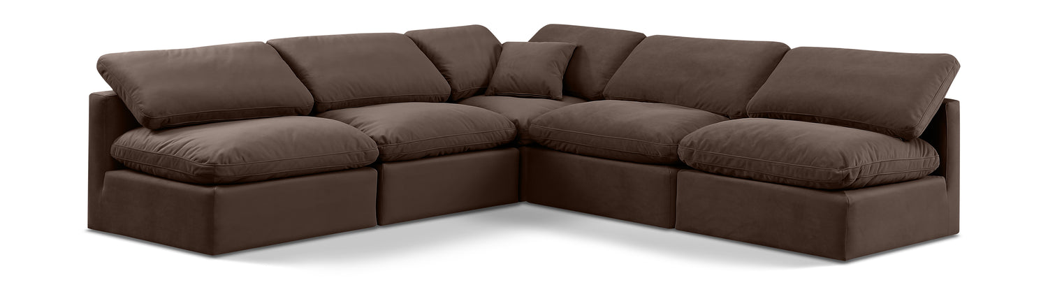 Indulge Brown Velvet Modular Sectional