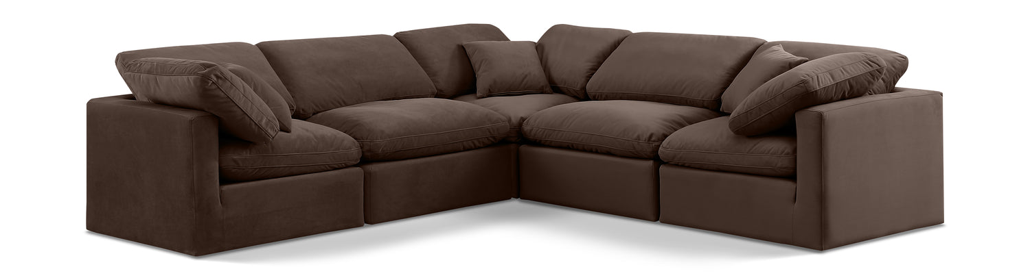 Indulge Brown Velvet Modular Sectional