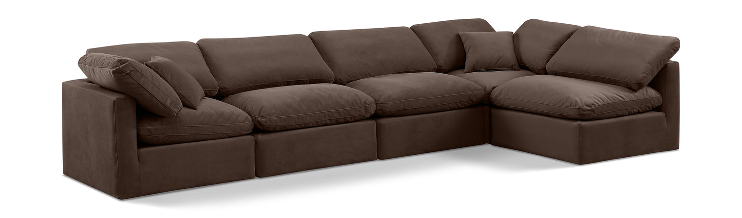 Indulge Brown Velvet Modular Sectional