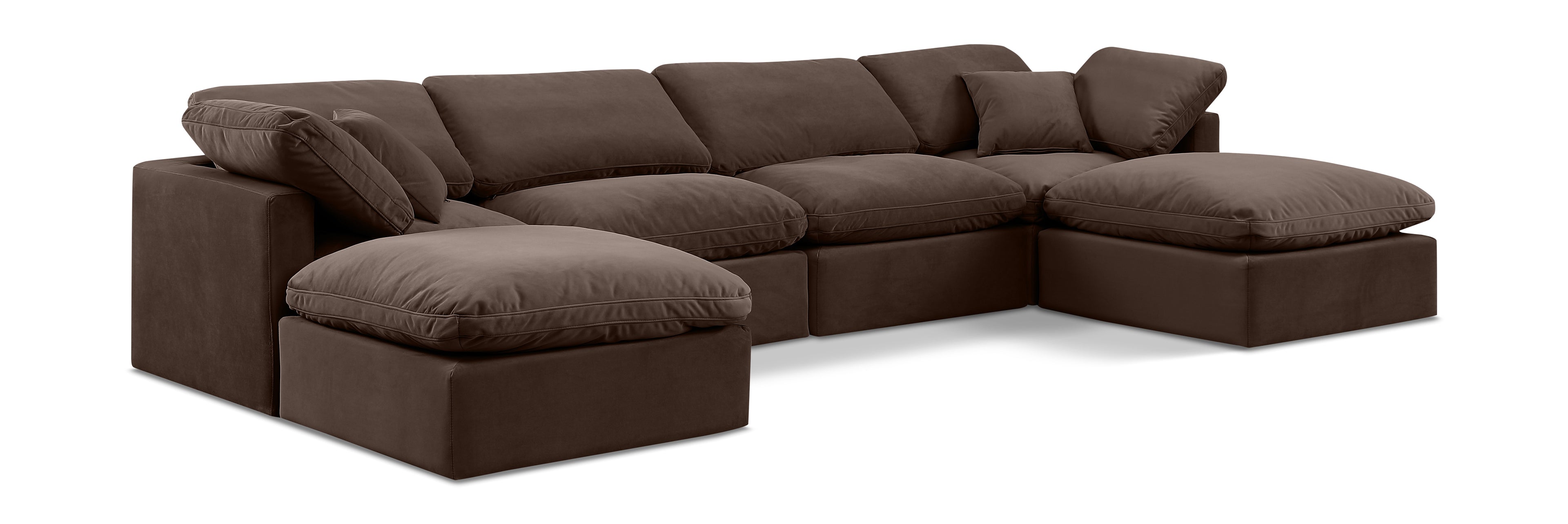 Indulge Brown Velvet Modular Sectional