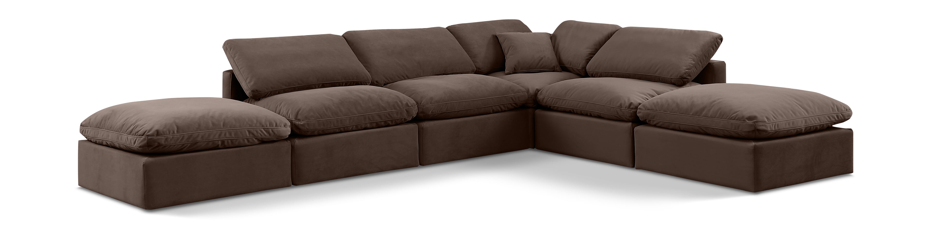 Indulge Brown Velvet Modular Sectional