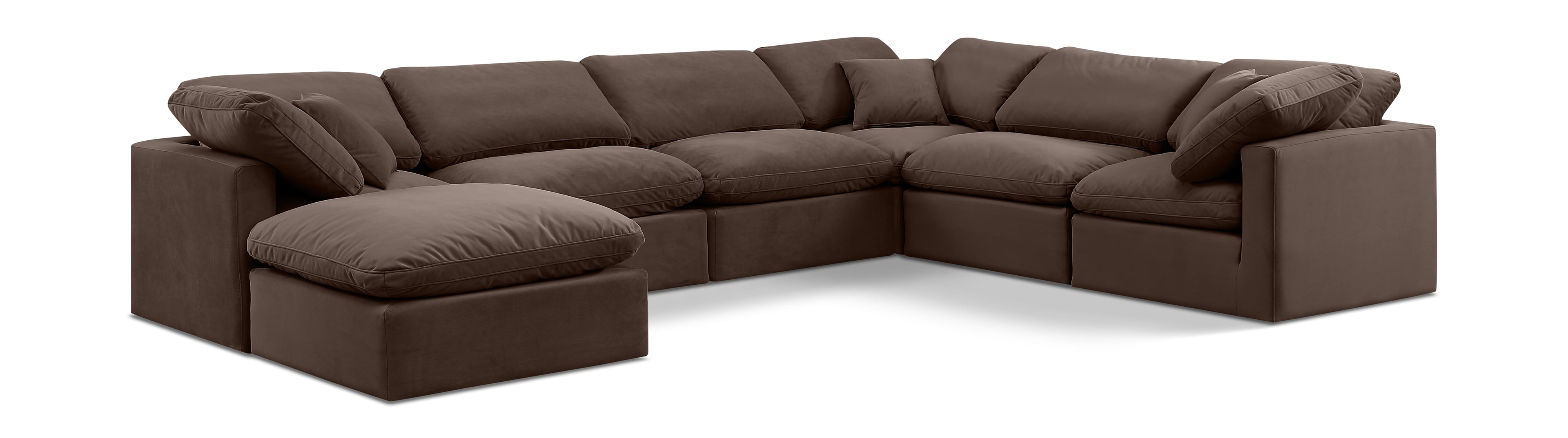 Indulge Brown Velvet Modular Sectional