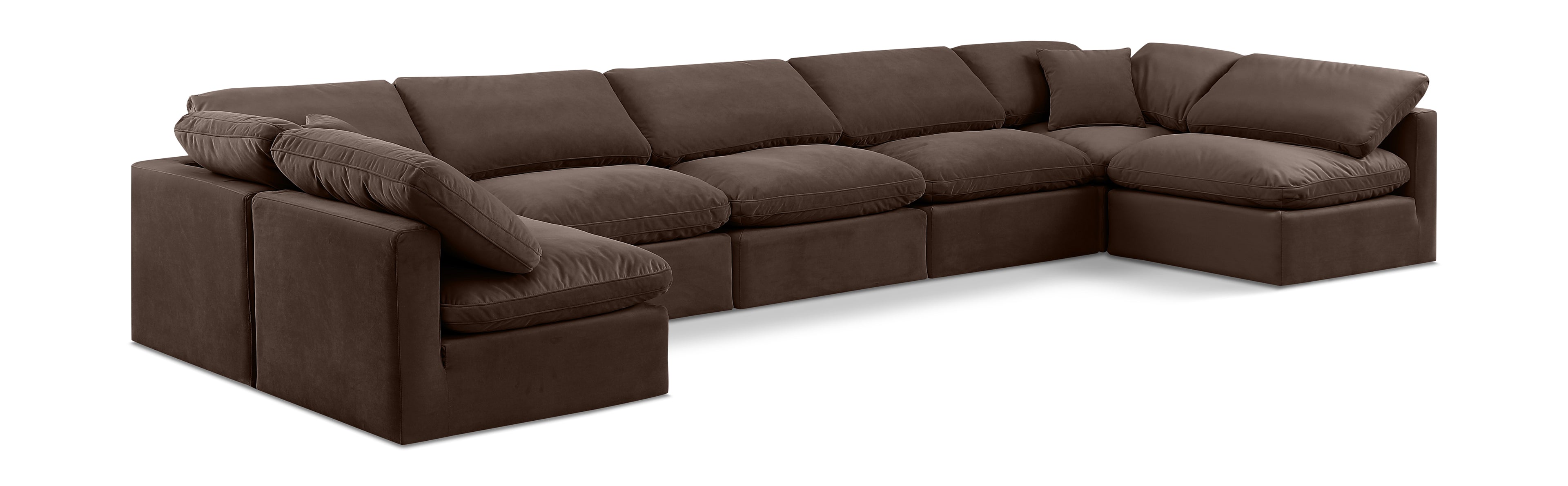 Indulge Brown Velvet Modular Sectional