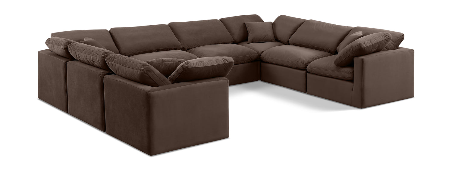 Indulge Brown Velvet Modular Sectional