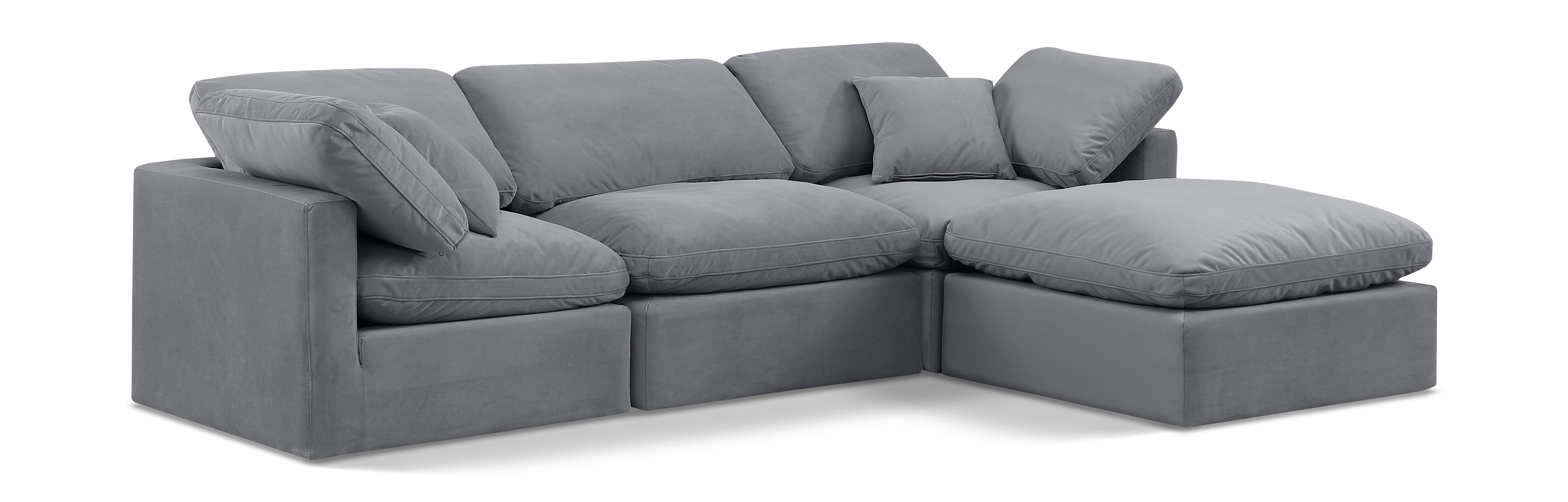 Indulge Grey Velvet Modular Sectional