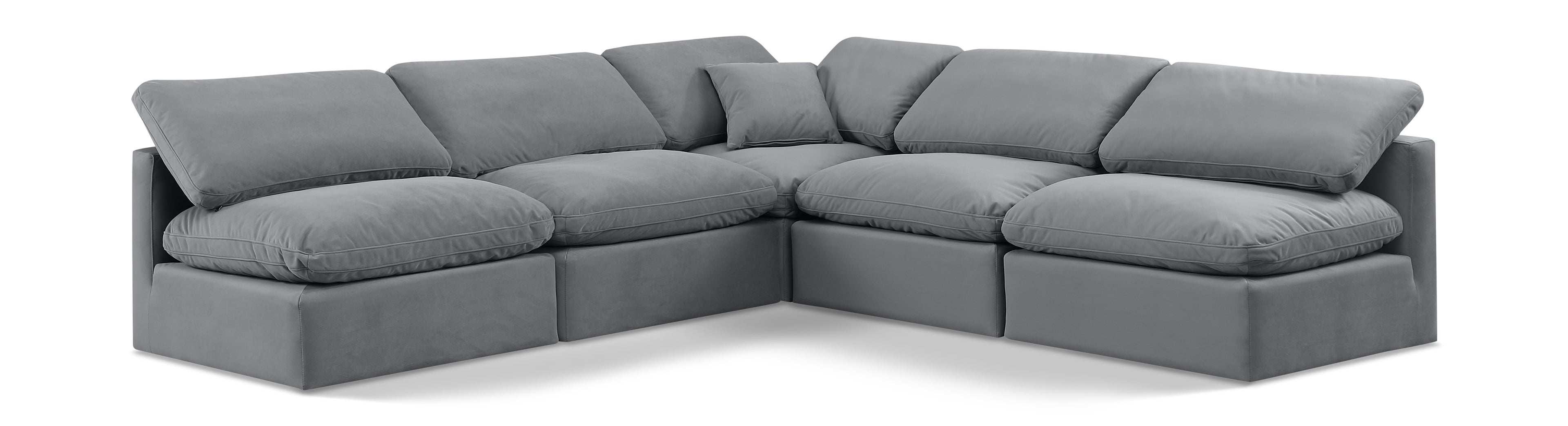 Indulge Grey Velvet Modular Sectional