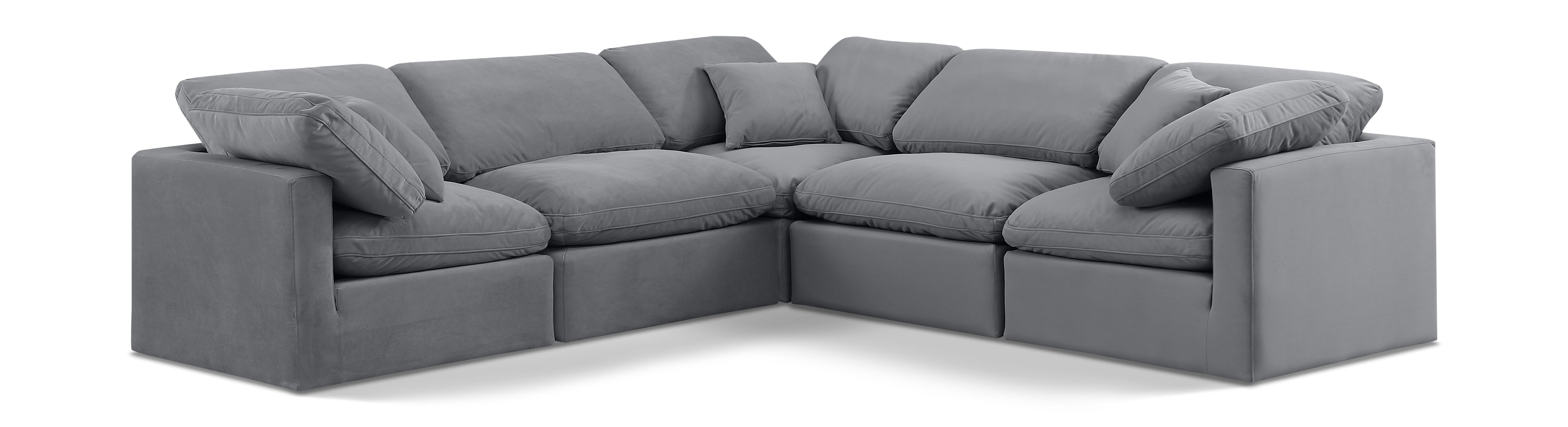 Indulge Grey Velvet Modular Sectional