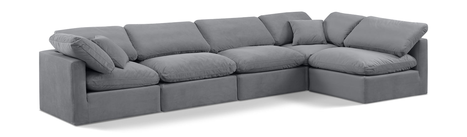 Indulge Grey Velvet Modular Sectional