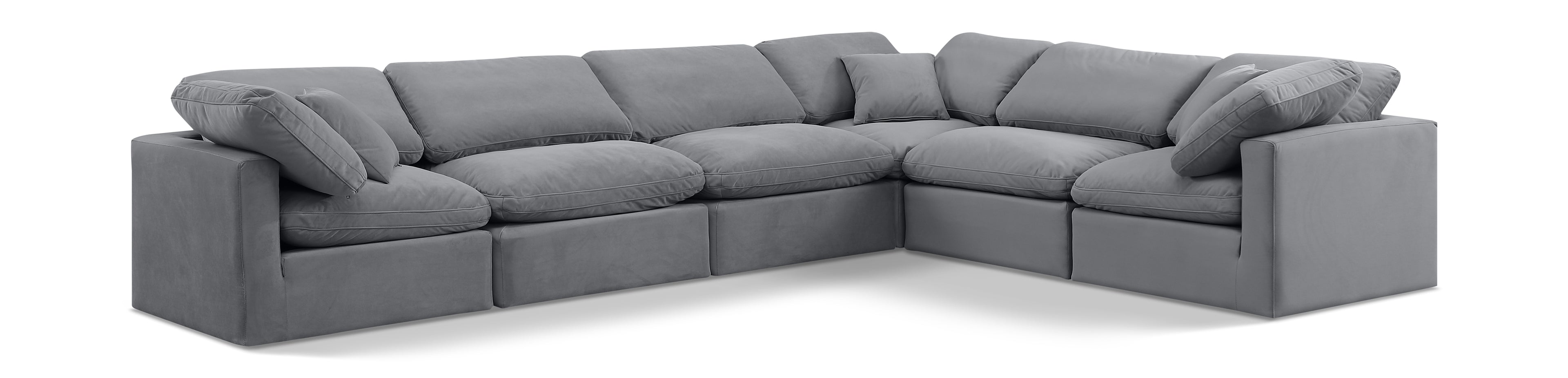 Indulge Grey Velvet Modular Sectional