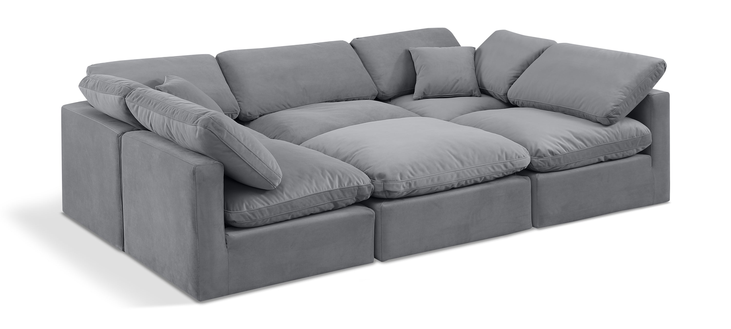 Indulge Grey Velvet Modular Sectional