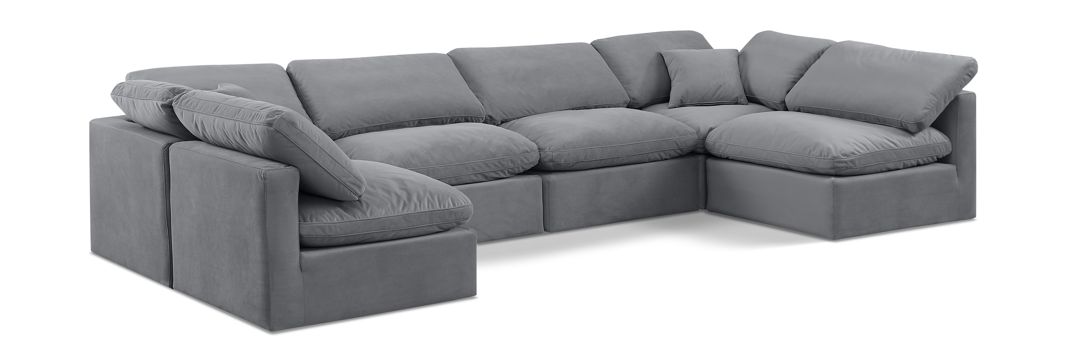 Indulge Grey Velvet Modular Sectional