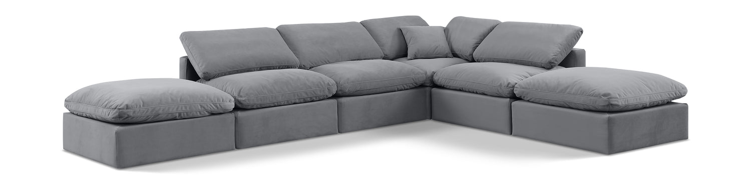 Indulge Grey Velvet Modular Sectional