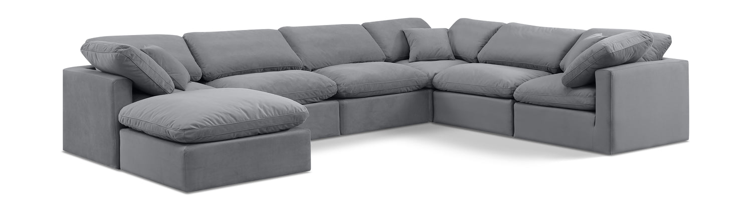 Indulge Grey Velvet Modular Sectional