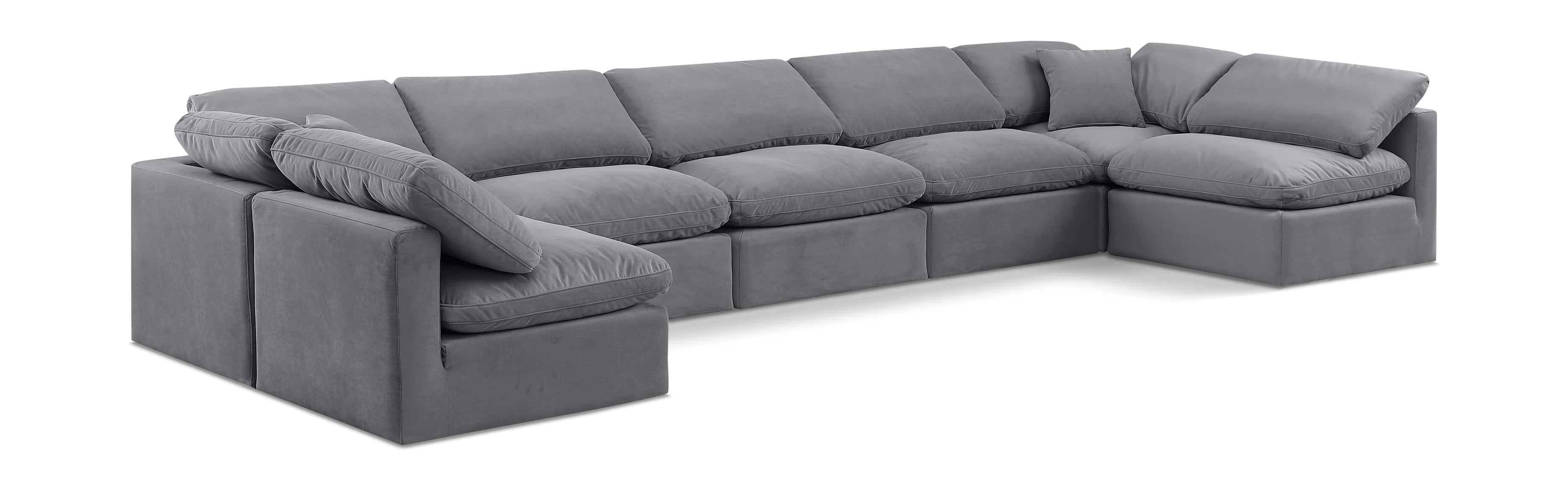 Indulge Grey Velvet Modular Sectional