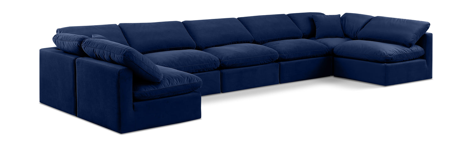 Indulge Navy Velvet Modular Sectional