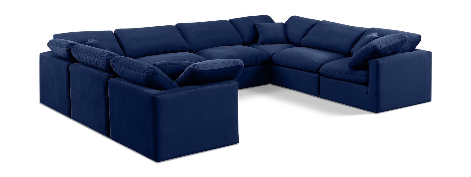 Indulge Navy Velvet Modular Sectional