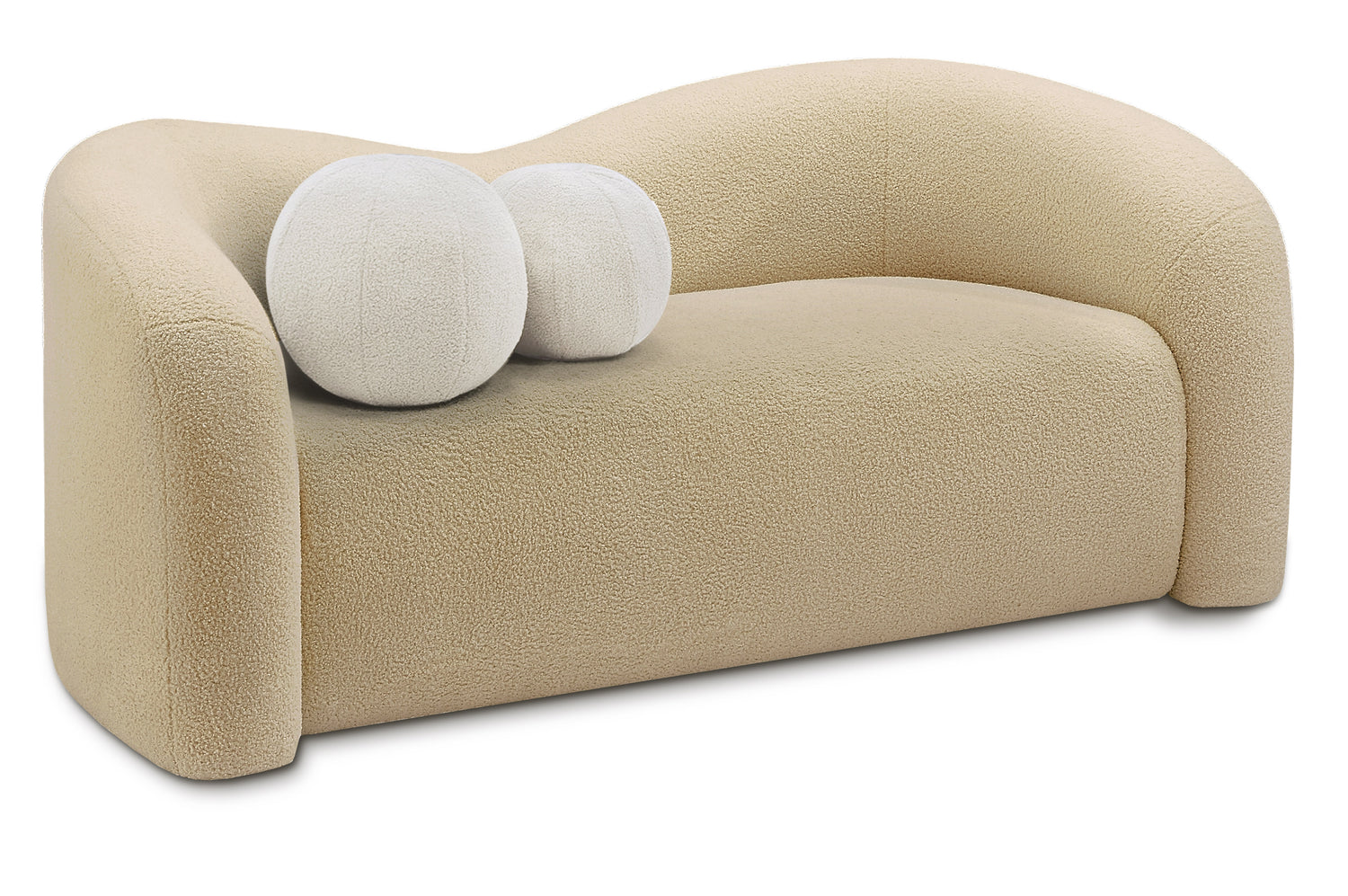 Kali Faux Shearling Teddy Fabric Loveseat