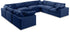 Comfy Navy Velvet Modular Sectional